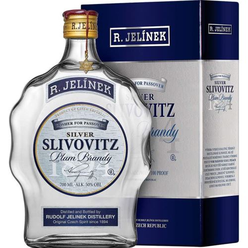 Slivovice R. Jelínek Kosher bílá 50% 0,7 l budík