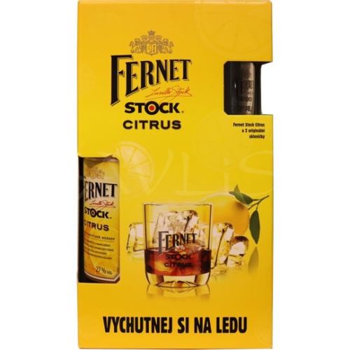 Fernet Stock citrus 27% 0,5 l + 1ks sklo, krabička