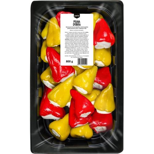 Papriky zelené+červené plněné 800g Perla Plná Dobra