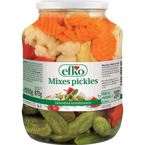 Sterilovaná zeleninová směs Mixed Pickles 1,55kg EFKO