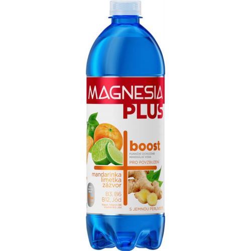 Magnesia Plus BOOST Minerální voda mandar.+limeta+zázvor jemně perlivá 0,7 PET