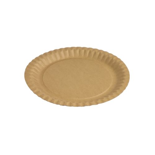 Papírový talíř Kraft HNĚDÝ 23cm 100ks