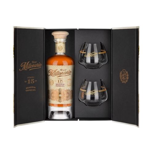 Rum Millonario 15let 40% 0,7 l + 2x sklo krabička Peru