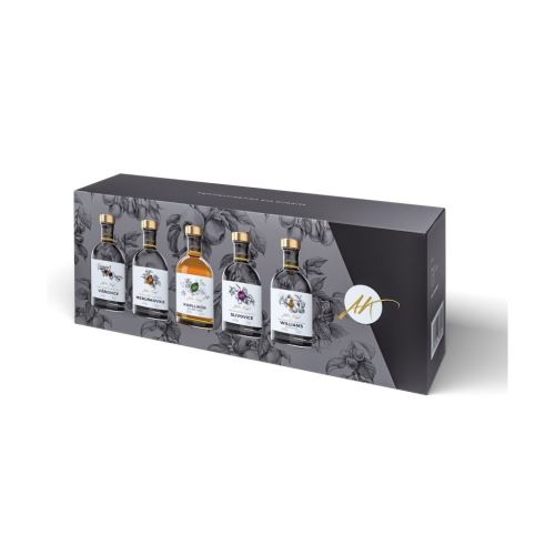 Anton Kaapl dárkové balení 47%/28% 5 x 0,2 l /slivovice,williams,meruň.,višňov.,karllikor