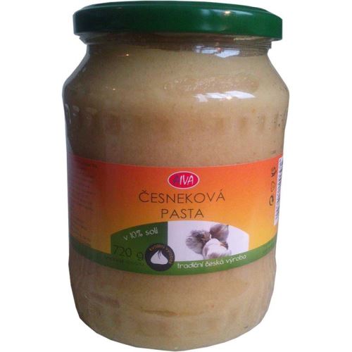Česneková pasta 10% soli 720g sklo