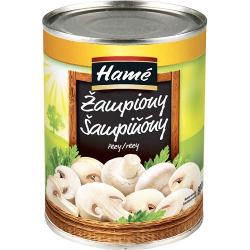 Žampiony krájené 800g HAMÉ