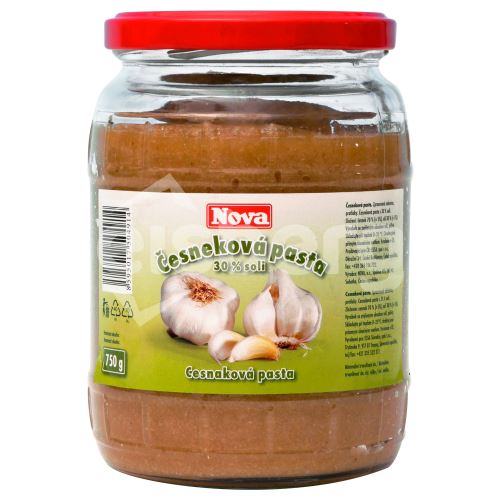 Česneková pasta 30% soli  750g sklo NOVA