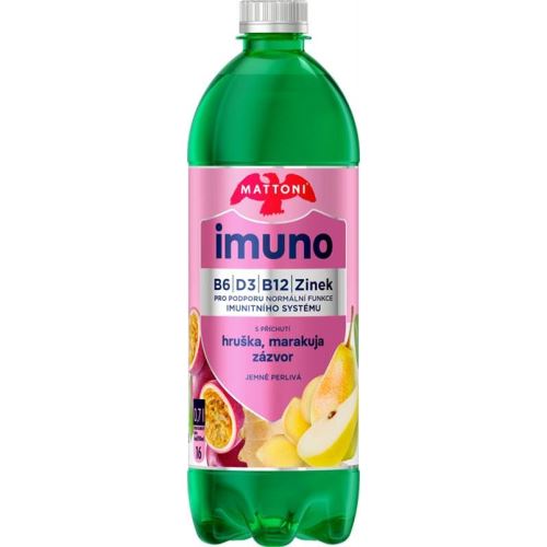 Mattoni 0,7 l Imuno Minerální voda hruška+marakuja+zázvor jemně perlivá PET