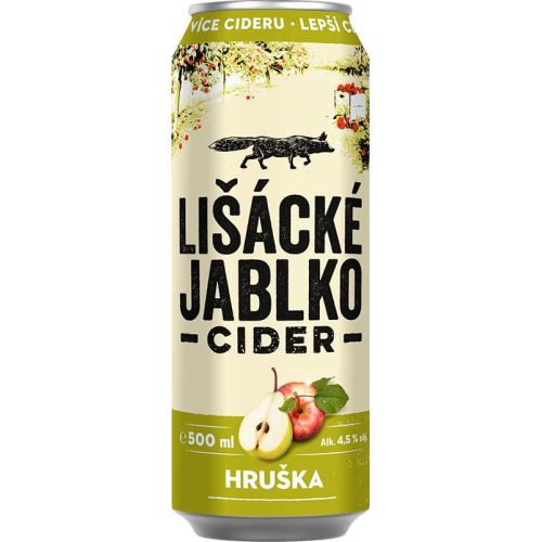 Lišácké Jablko cider hruška 4,5% 500ml plech