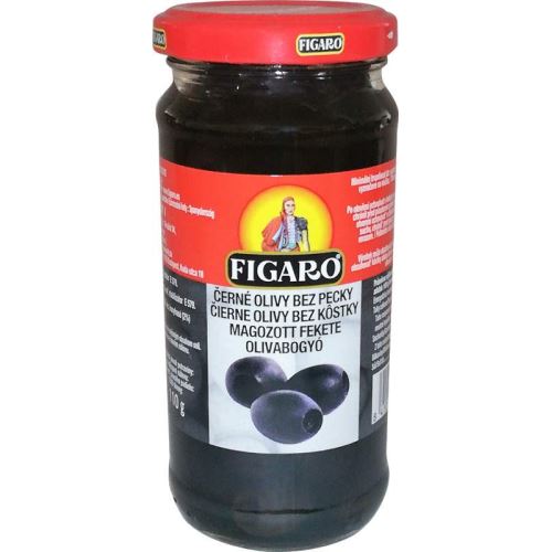 Olivy černé vypeckované 240g sklo