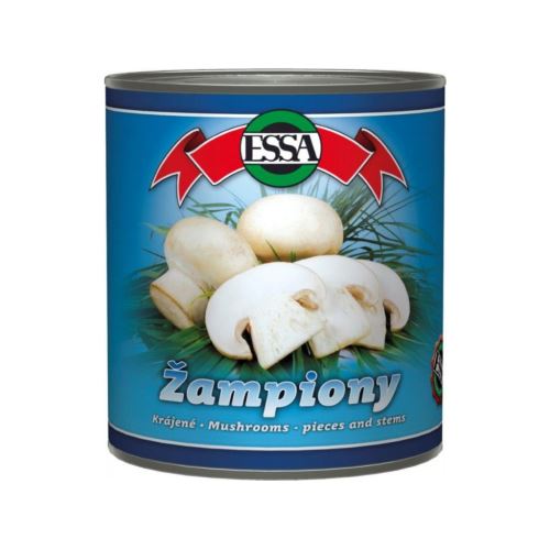 Sterilované Žampiony krájené 400g plech ESSA