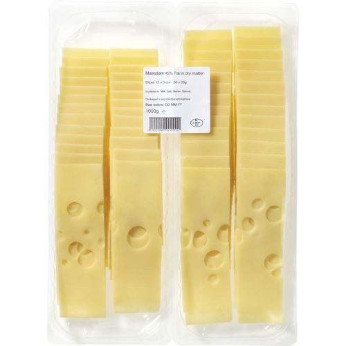 Sýr Cheese Maasdam 45% plátky 1kg Vepo