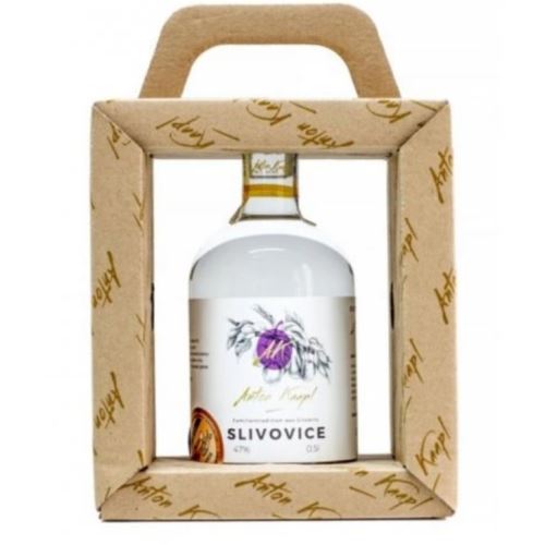 Slivovice 47% 0,5 l Anton Kaapl dárkové balení rámeček