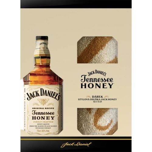 Whiskey Jack Daniel's honey 35% 0,7 l + ručník krabička