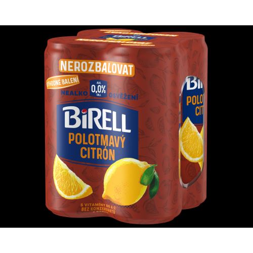 Birell nealko polotmavý - citrón 0,33 l plech pack 4ks