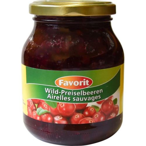 Kompot brusinky 390g sklo Favorit